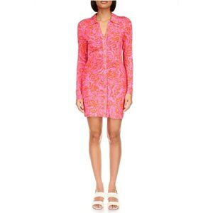 Sanctuary Daydream Knit Dress Orange Pink Floral M